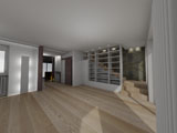 rendering di progetto per un soggiorno